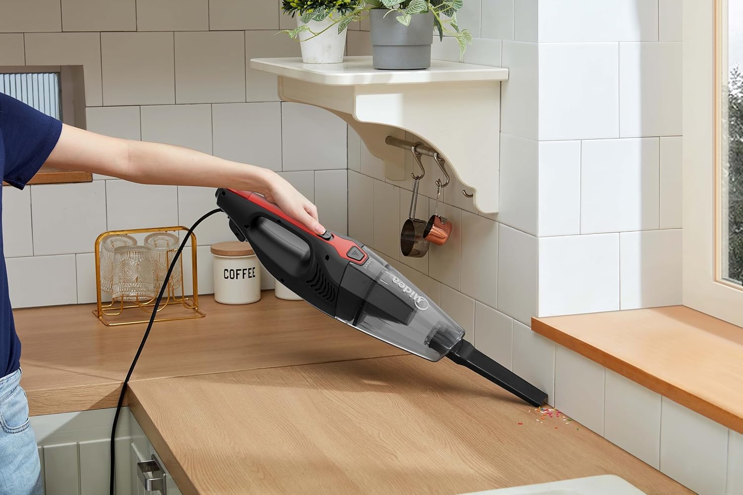 Midea T2 Upright Vacuum Cleaner |2-in 1 Handheld & Stick |600W,13.5 KPa Suction| Washable Filter |Bagless Design