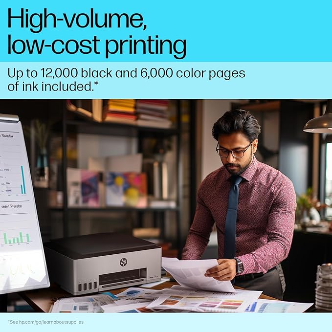HP Smart Tank 580 All-in-One WiFi Colour Wireless Solid Ink Printer | 1 Extra Black Ink Bottle | 1+1 Year Extended Warranty with PHA Coverage | Up to 8000 Black &amp; 6000 Colour Prints