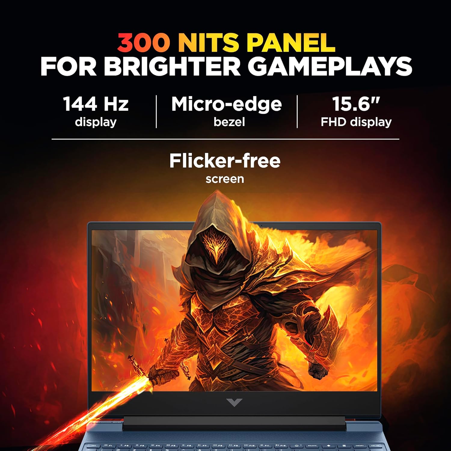 HP Victus, AMD Ryzen 5 8645HS, 6GB RTX 3050 Gaming Laptop (16GB DDR5, 512GB SSD),144Hz,300 nits,IPS, 15.6''/39.6cm, FHD, Win11, Office 24, Blue, 2,29kg, Backlit Kb,HD Camera, fb3012AX