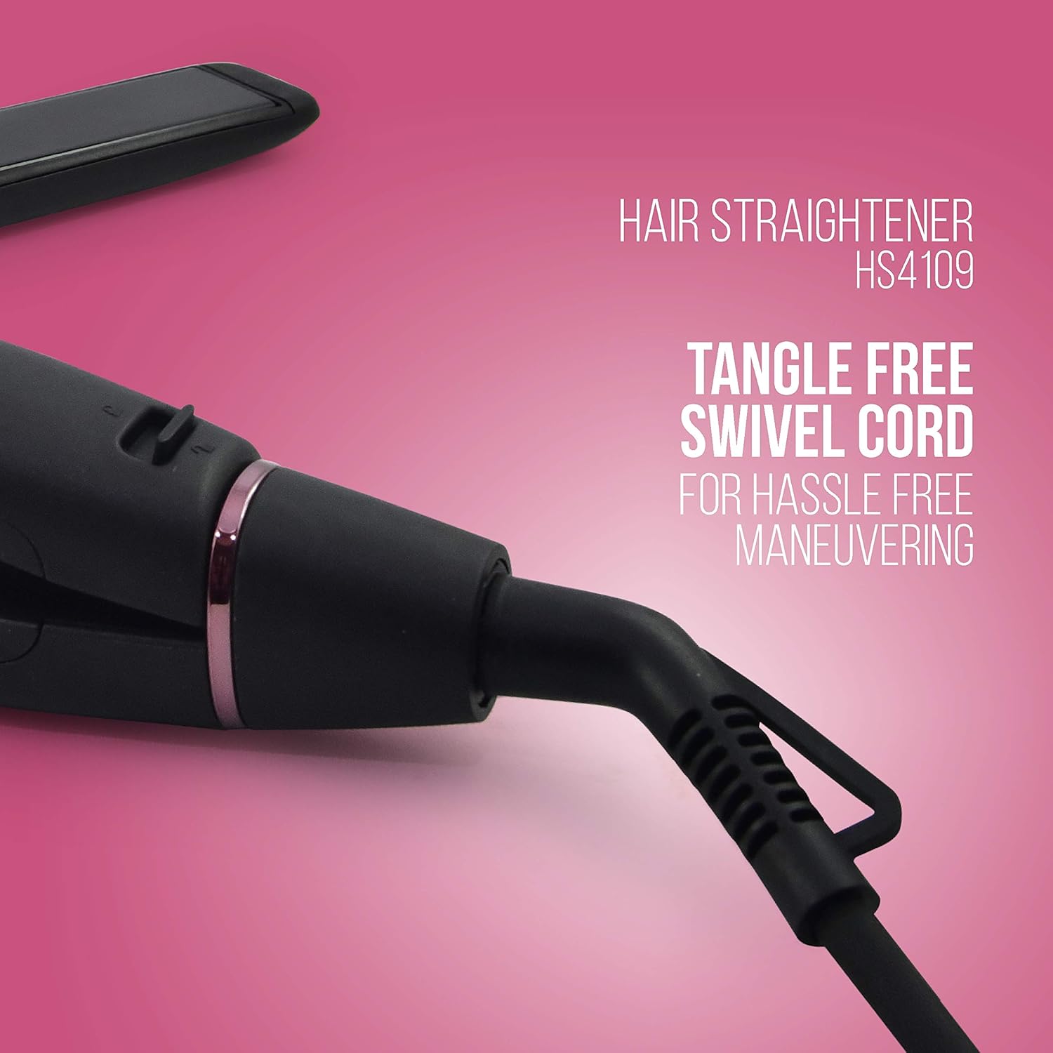 Havells HS4109 Floating Ceramic Plates Hair Straightener; with Advance PTC Heating Element for Protection from overheating (Black)