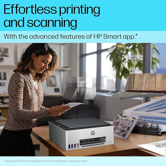 HP Smart Tank 580 All-in-One WiFi Colour Wireless Solid Ink Printer | 1 Extra Black Ink Bottle | 1+1 Year Extended Warranty with PHA Coverage | Up to 8000 Black &amp; 6000 Colour Prints