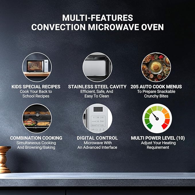 Haier 22L Convection Microwave Oven with KIDS Special Recipes HIL2201CSSH