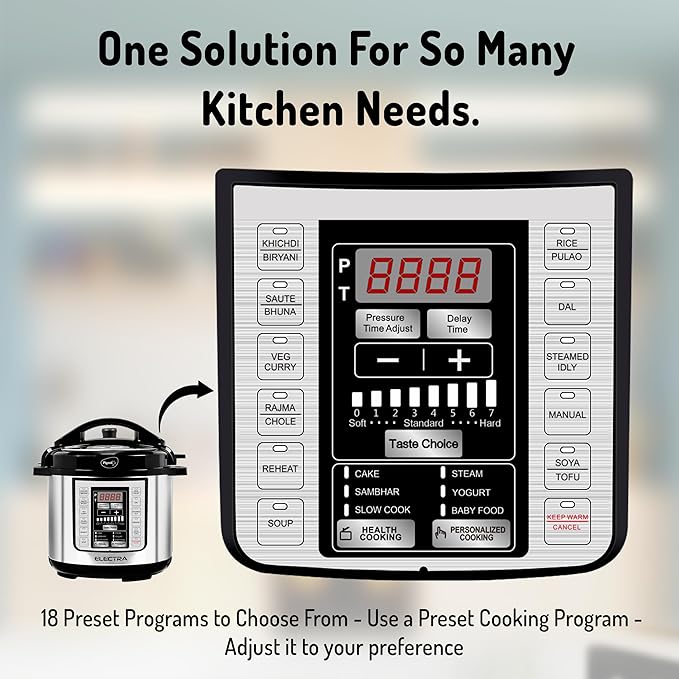 Pigeon By Stovekraft Electra Smart 3 Litre Electric Pressure Cooker with Digital Display