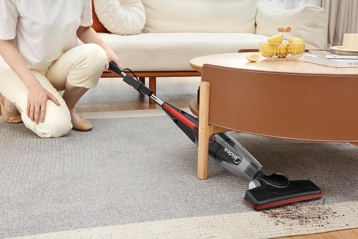 Midea T2 Upright Vacuum Cleaner |2-in 1 Handheld & Stick |600W,13.5 KPa Suction| Washable Filter |Bagless Design