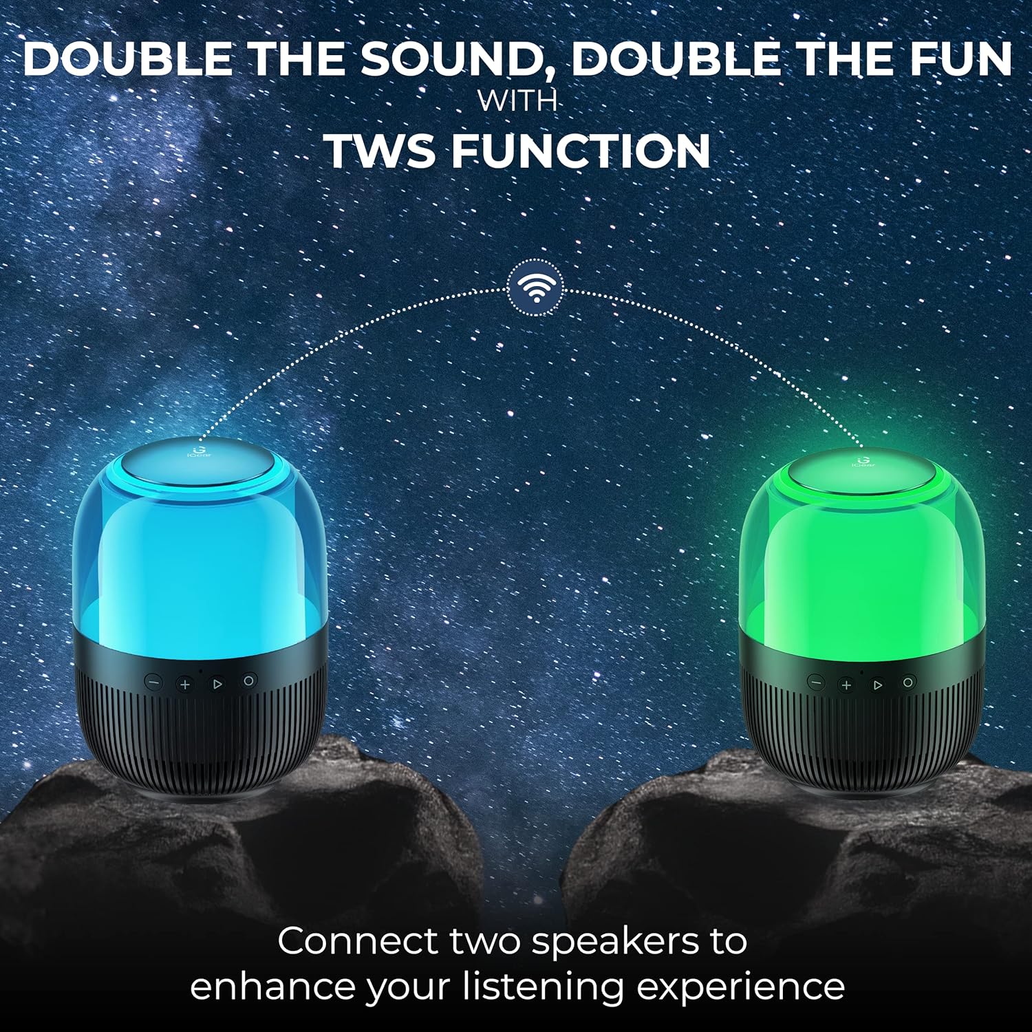 iGear Galaxy 10W Bluetooth Speaker with 360 Degree Surround Sound &amp; Bass Radiator