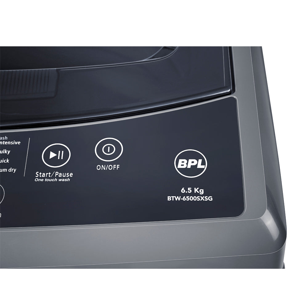 BPL 6.5 Kg Top Loading Fully Automatic Washing Machine with Amby Dry Tech, Trisafe protection (BTW-6500SXSG)