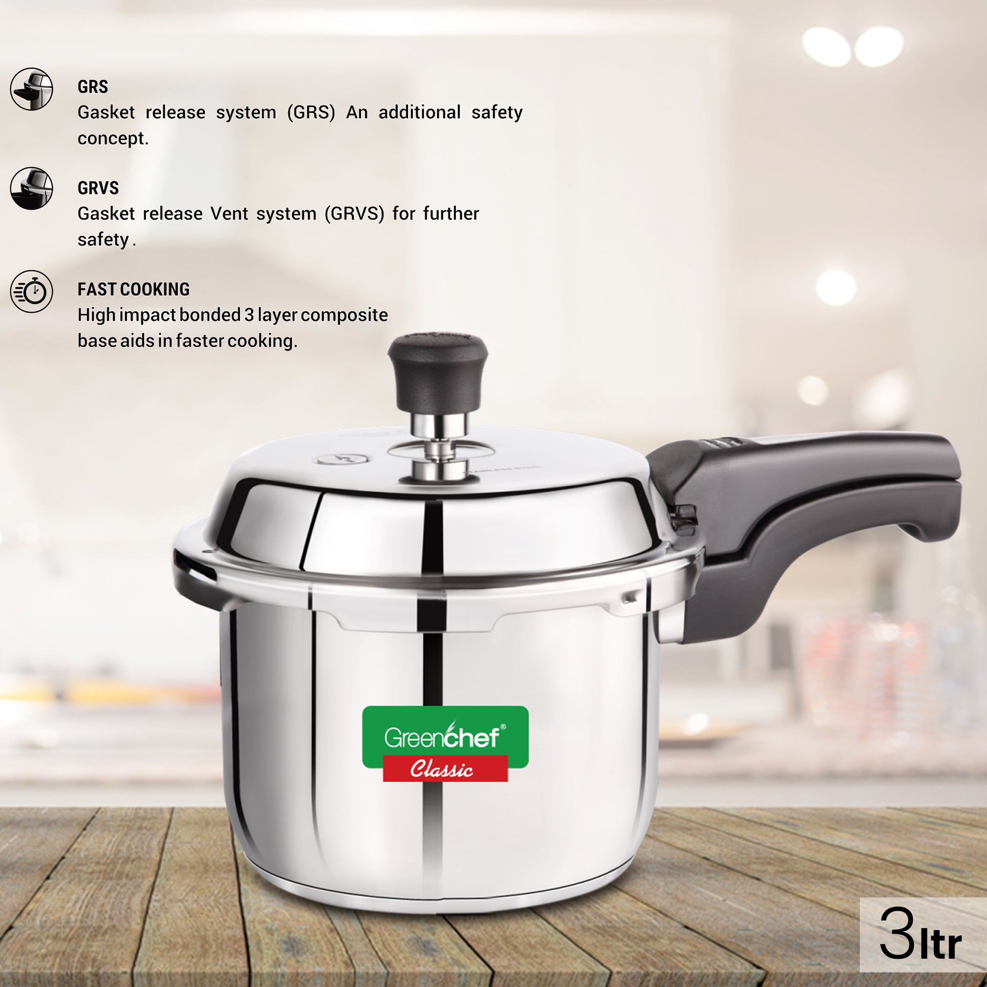 Greenchef Classic SS Cooker 5Ltr