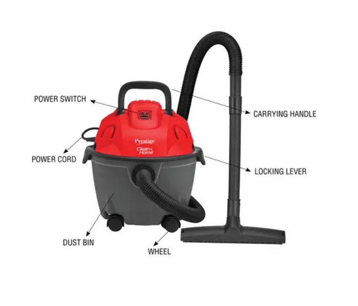 Prestige Wet&amp;Dry Vacuum Cleaner Typhoon -05, Black and Red