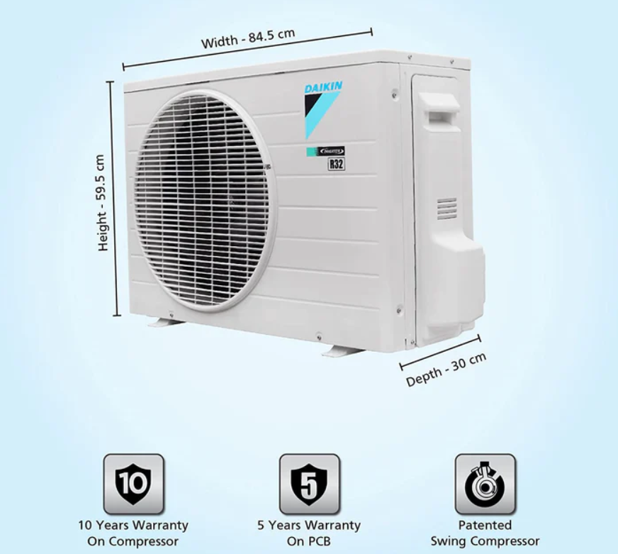 Daikin 1.5 Ton 3 Star Split Inverter AC with PM 2.5 Filter - White  (FTKL50UV16VAF, Copper Condenser)