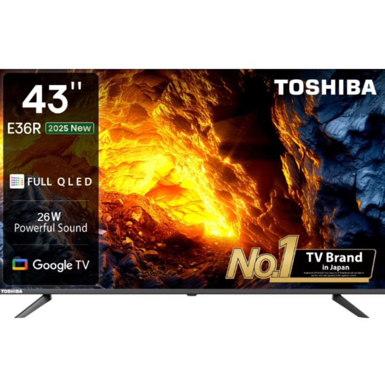 Toshiba 109.2 cm (43 Inch) FHD Google QLED TV, 43E36RP