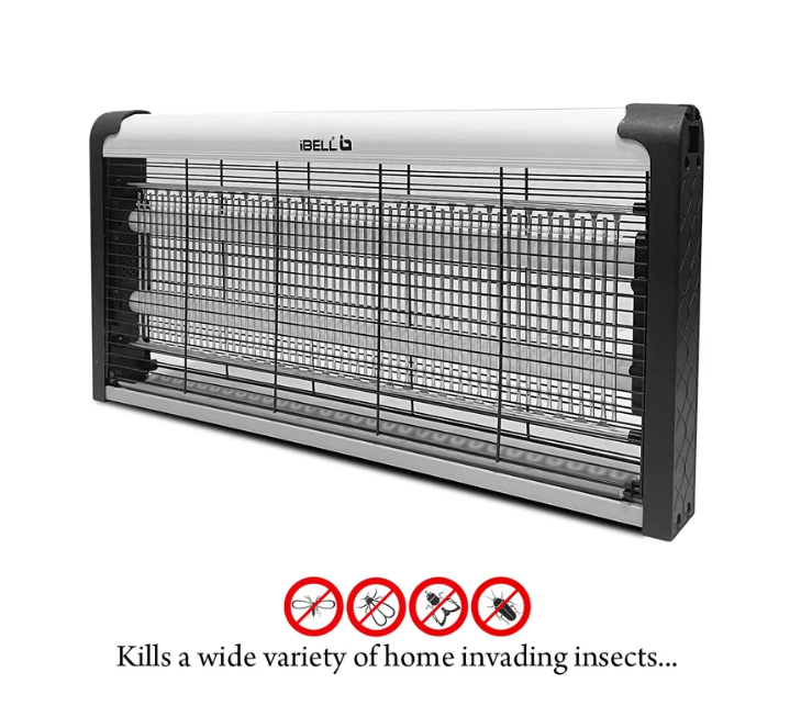 IBELL 202IK Insect Killer Machine 40W Bug Zapper, Energy Saving, Aluminium Body & UV Bulbs, Fly Catcher for Home, Hotels & Offices, Insect Control (Grey)