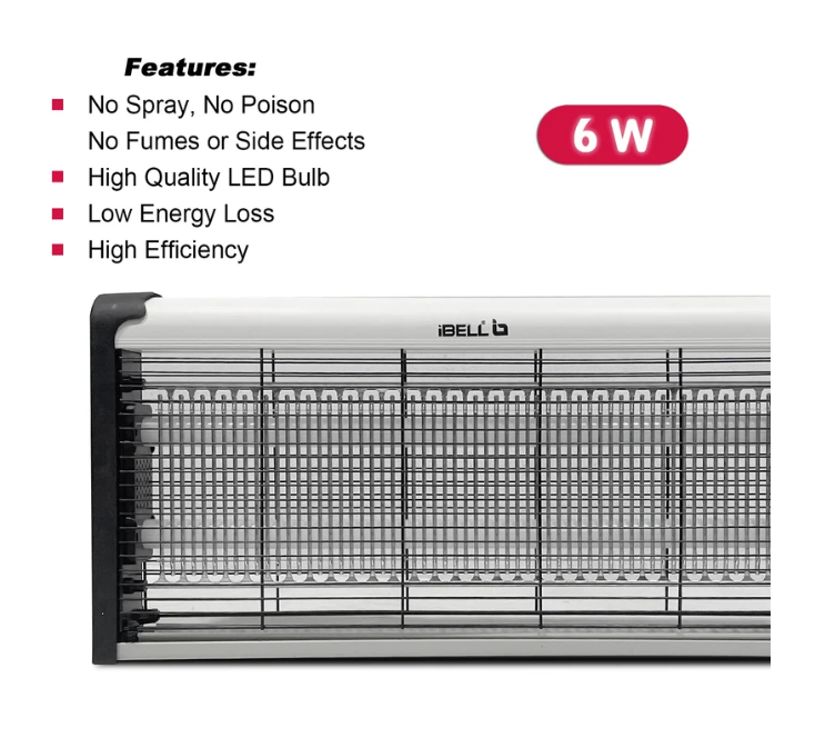IBELL 202IK Insect Killer Machine 40W Bug Zapper, Energy Saving, Aluminium Body & UV Bulbs, Fly Catcher for Home, Hotels & Offices, Insect Control (Grey)