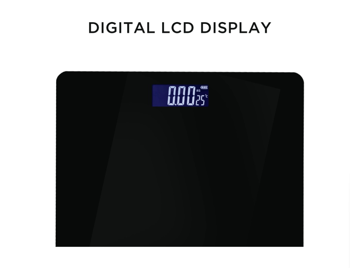 iBELL CT26BS Body Weight Machine, Tempered Glass, LCD Display, 180KG Digital Bathroom Weighing Scale (Black)