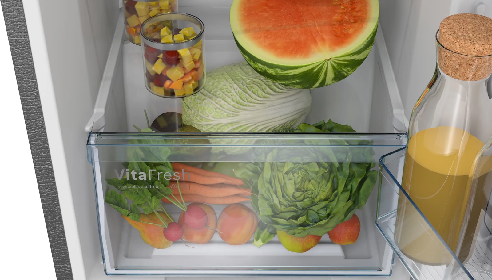 Bosch 243L Top Freezer Frost Free Double Door Refrigerator, CTN27S21EI, Fine Steel