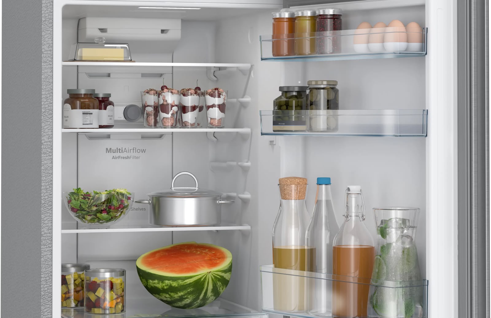 Bosch 243L Top Freezer Frost Free Double Door Refrigerator, CTN27S21EI, Fine Steel