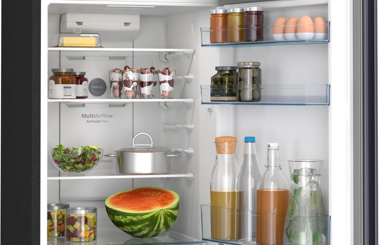 Bosch 243 L Frost Free Double Door Refrigerator, CTN27U11VI, Dark Lake