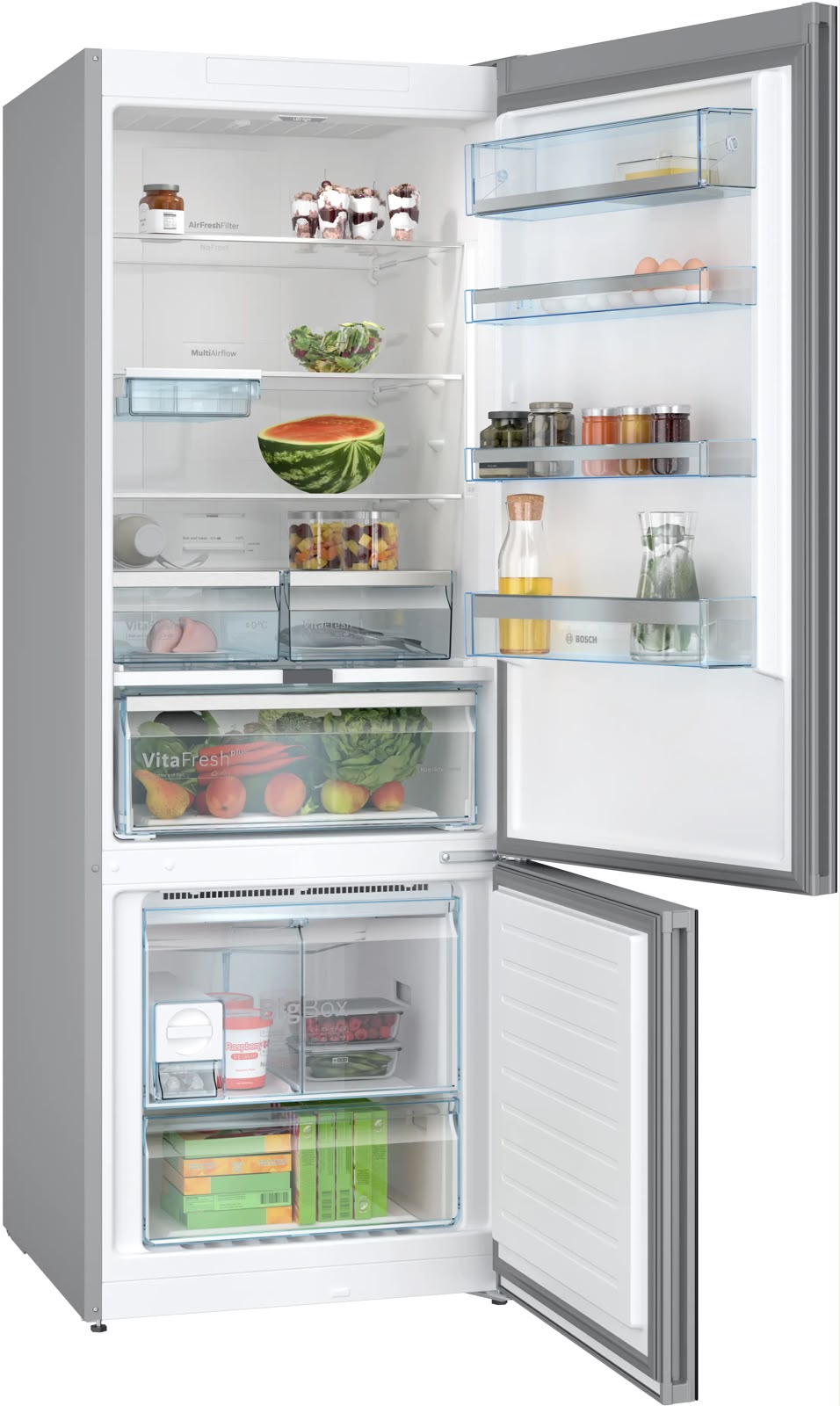 Bosch 508L 2 Star Inverter Frost Free Bottom Freezer Refrigerator (KGN56LB42I, Digital Display, Super Freeze, 80min Convert, Black Glass Door, VitaFresh, MultiAirflow, Home Connect)