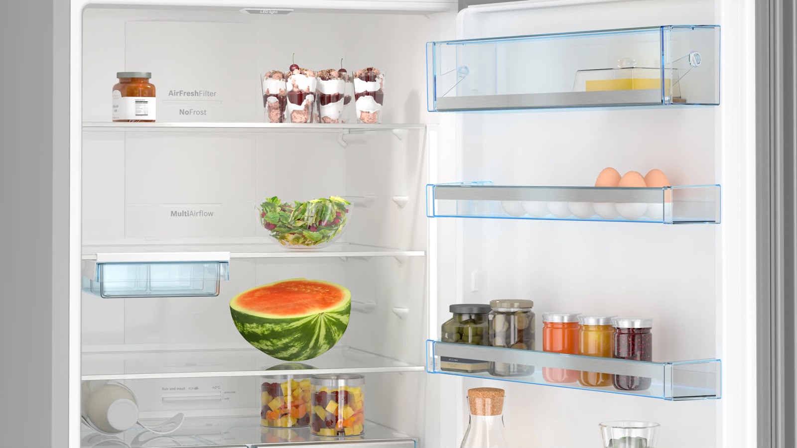 Bosch 508L 2 Star Inverter Frost Free Bottom Freezer Refrigerator (KGN56LB42I, Digital Display, Super Freeze, 80min Convert, Black Glass Door, VitaFresh, MultiAirflow, Home Connect)