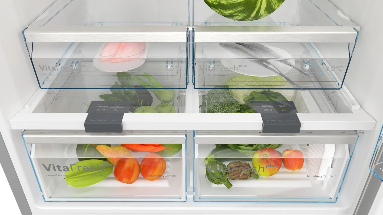Bosch 641L, 1 Star, Frost Free Inverter Double Door Refrigerator, XXL Space, VitaFresh Plus Technology, Digital Display Panel,Fat Boy series, Steel Finish (2026 Model) KDN86AID0I
