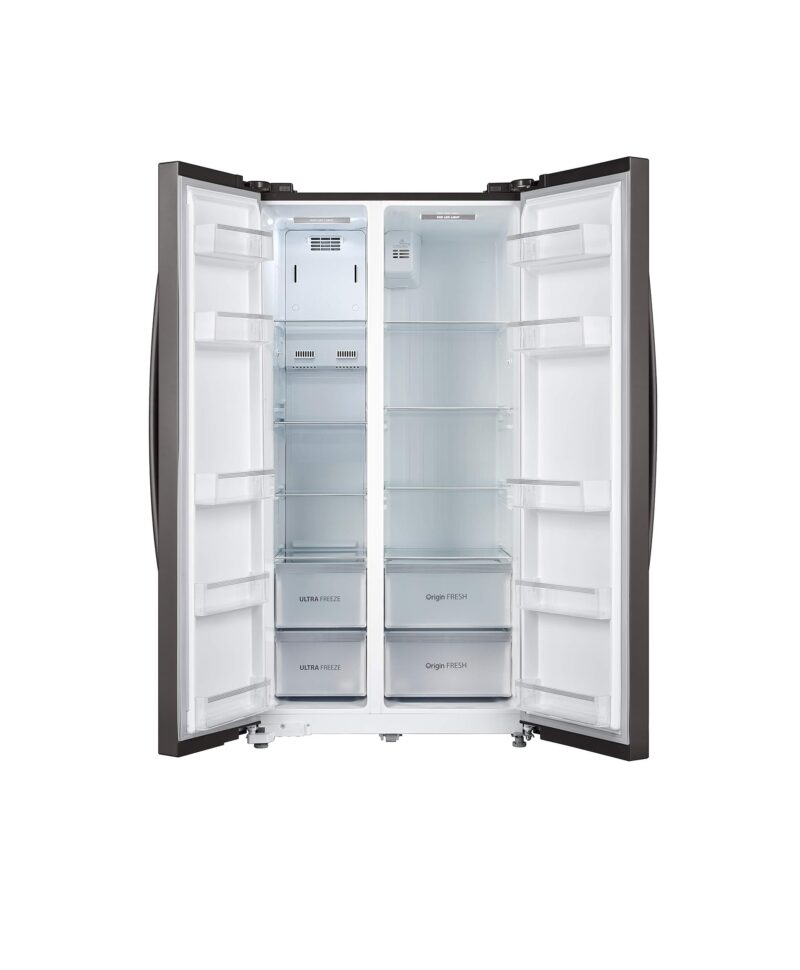 TOSHIBA 587 L with Inverter Side by Side Refrigerator Appliance (GR-RS530WE-PMI(06), Stainless Steel Finish)