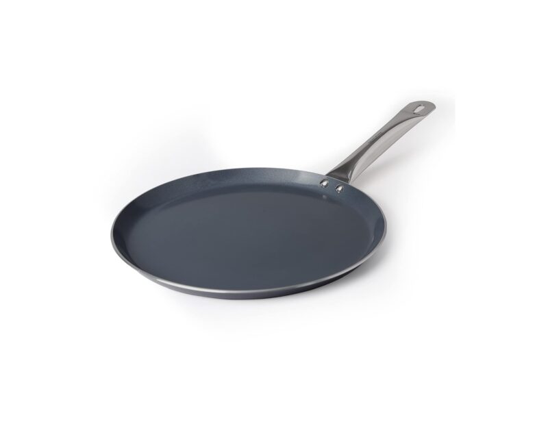 FACKELMANN Ceramic Nonstick Flat Tawa Pan 28cm |  Non-Toxic|  Induction Base - All Stoves