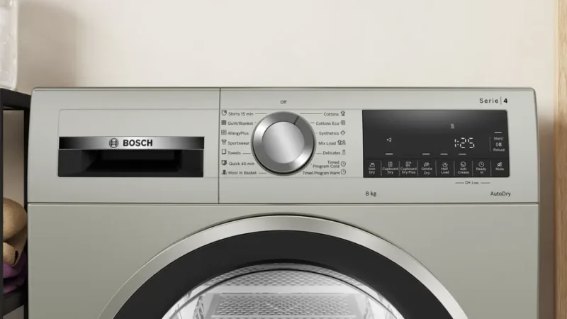 BOSCH - Series 4 condenser tumble dryer 8 kg Silver inox(WPG23108IN)
