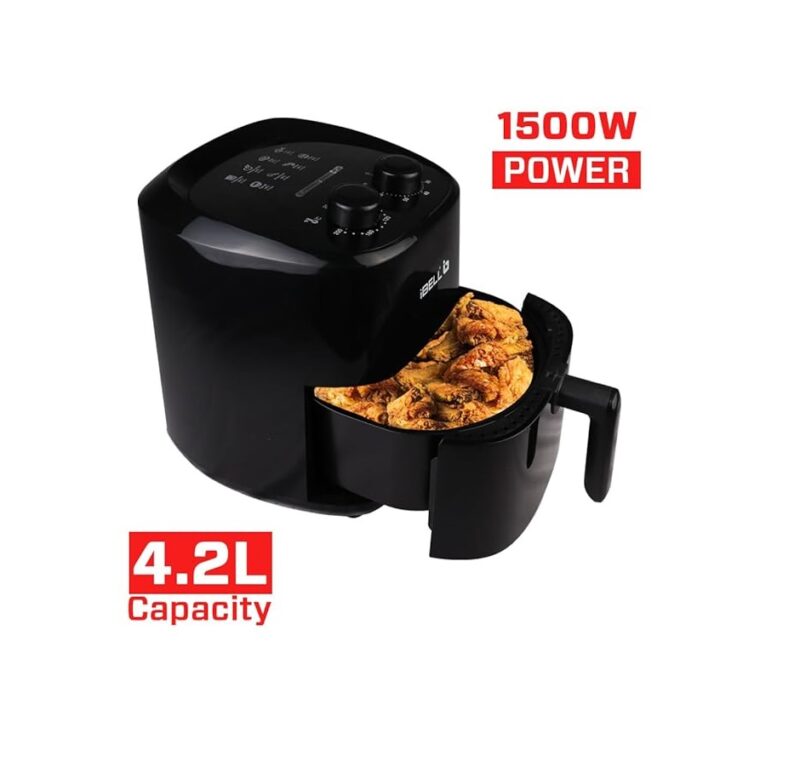 iBELL AF422M Air Fryer 4.2L, Adjustable Temperature, Multiple Cooking Options, 1500W, Elegant Design, 2 Year Warranty (Black)