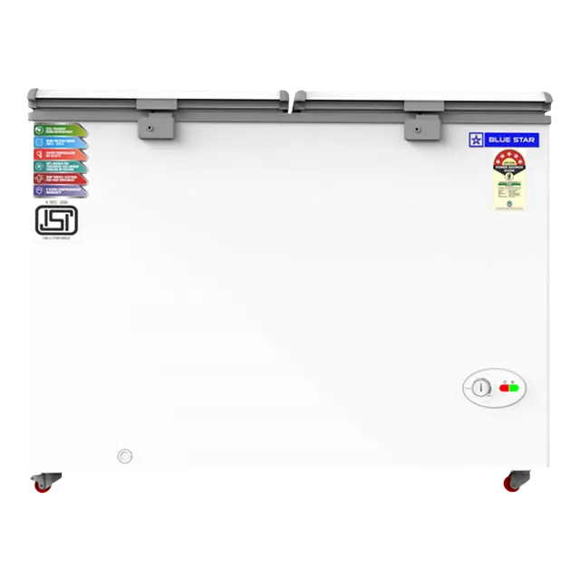 Blue Star 300 L Double Door Standard Deep Freezer  (White, Grey, CF5-330NEYW 2024 Model, 5 Star)