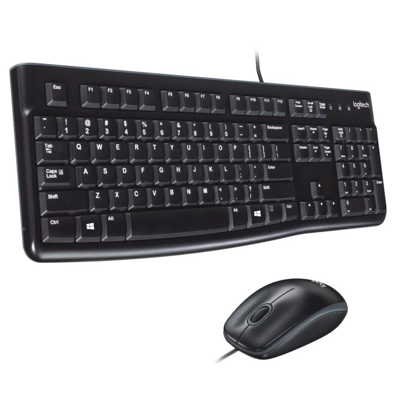 Logitech MK120 Wired USB Keyboard and Mouse Set for Windows