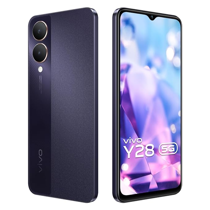 Vivo Y28 5G (Crystal Purple, 6GB RAM, 128GB Storage)