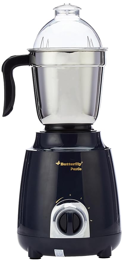Butterfly Pestle 750W Mixer Grinder, 4 Jar, (Ink Blue)