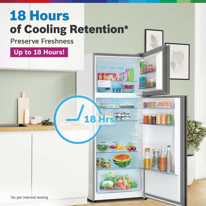 Bosch 243L 3 Star Frost Free Refrigerator, Convertible(CTC27S031I, Silver Inox))