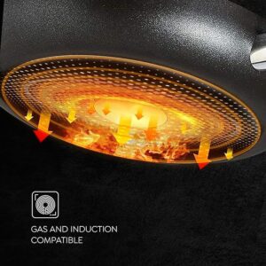 Prestige Omega Deluxe Granite Aluminium 3 Pcs Set- Tawa, Fry Pan  with 1 Glass Lid|Non-Stick|Induction & Gas Compatible|Black