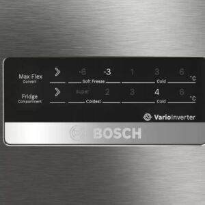 Bosch MaxFlex Convert 364L Inverter Frost Free Triple Door Refrigerator (CMC36K05NI, Black Steel)