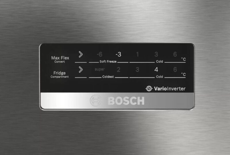 Bosch MaxFlex Convert 364L Inverter Frost Free Triple Door Refrigerator (CMC36K05NI, Black Steel)