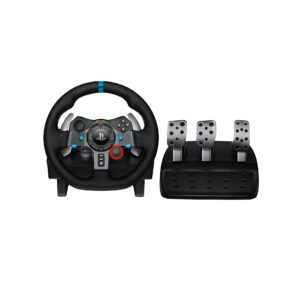 Logitech G29 Driving Force Racing Wheel and Floor Pedals, Real Force Feedback, Stainless Steel Paddle Shifters, Leather Steering Wheel Cover for PS5, PS4, PC, Mac - Black