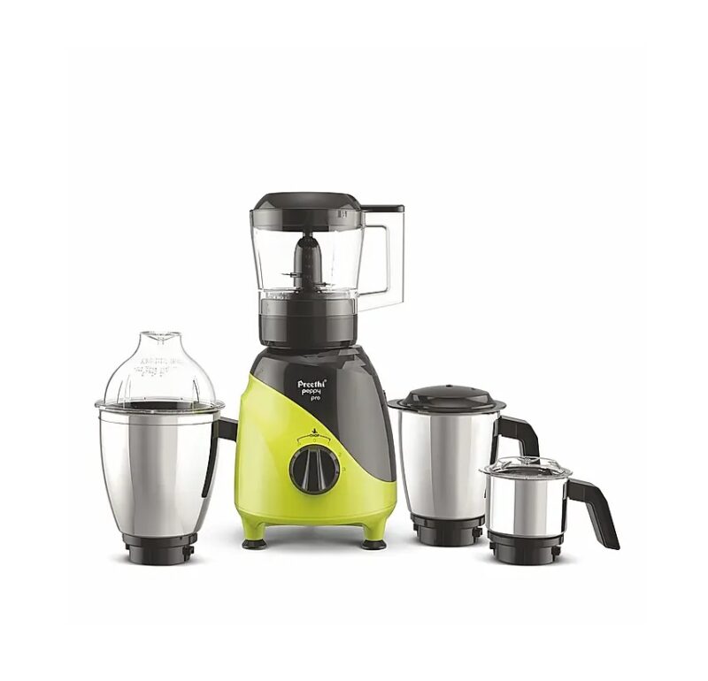 Preethi Peppy Pro MG 247, 750 Watts, 4 Jars with Unique Rapid 10 Chopping Jar(Green/Black)