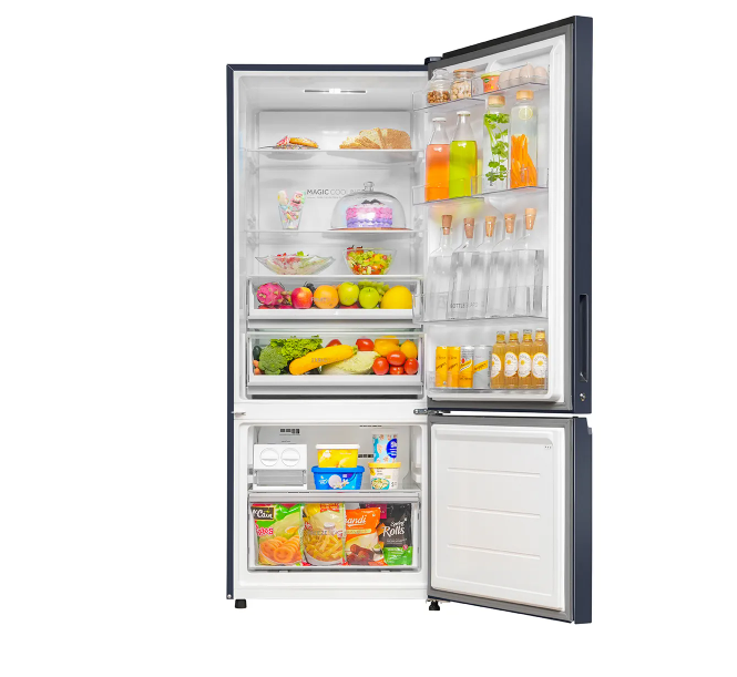 Haier 445 L, 2 Star, Convertible 14-in-1 Triple Inverter & Fan Motor Technology, with Display Frost Free Double Door Refrigerator (HRB-4952BGK-P )