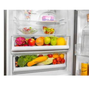 Haier 445 L, 2 Star, Convertible 14-in-1 Triple Inverter & Fan Motor Technology, with Display Frost Free Double Door Refrigerator (HRB-4952BGK-P )