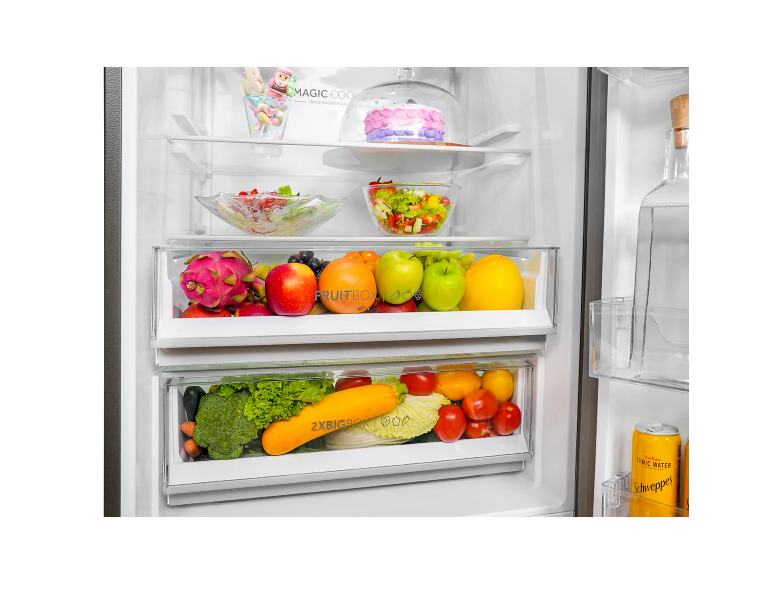 Haier 445 L, 2 Star, Convertible 14-in-1 Triple Inverter & Fan Motor Technology, with Display Frost Free Double Door Refrigerator (HRB-4952BGK-P )