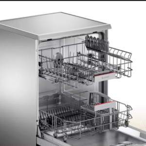 Bosch 13 Place Settings, Free Standing Dishwasher, extra dry and hygienic wash (SMS66GI01I, Silver Inox)