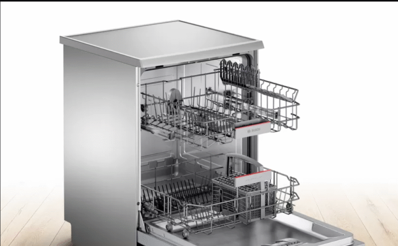Bosch 13 Place Settings, Free Standing Dishwasher, extra dry and hygienic wash (SMS66GI01I, Silver Inox)