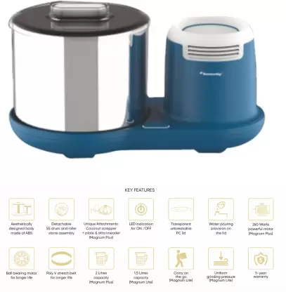 Butterfly Magnum Plus Wet Grinder (Red)