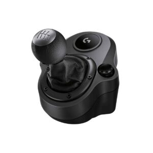 Logitech G Driving Force Racing Wheels Shifter for G29, G920 & G923, 6 Speed, Push Down Reverse Gear, Steel and Leather Construction - Black