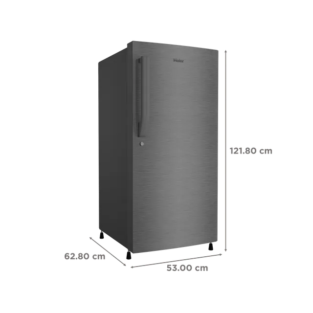 268203_2_waprhm Haier 190 Litres 3 Star Direct Cool Single Door Refrigerator with Diamond Edge Freezing Technology (HRD-2103CBS-P, Brushline Silver)