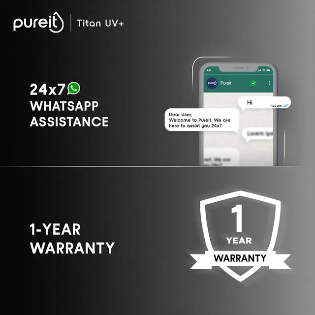 pureit Titan UV+ 7L UV Lamp + UFSC+ UV Led Water Purifier with Integrated Sediment Filter (Black)