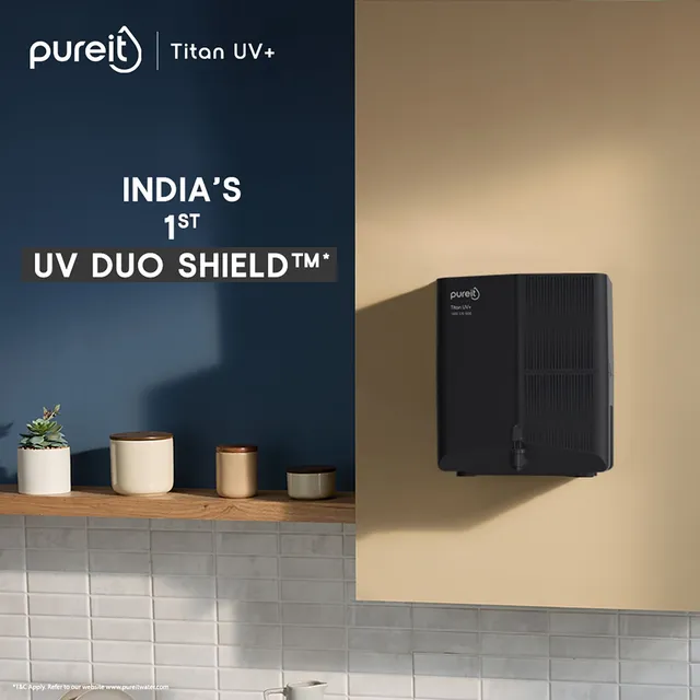 pureit Titan UV+ 7L UV Lamp + UFSC+ UV Led Water Purifier with Integrated Sediment Filter (Black)