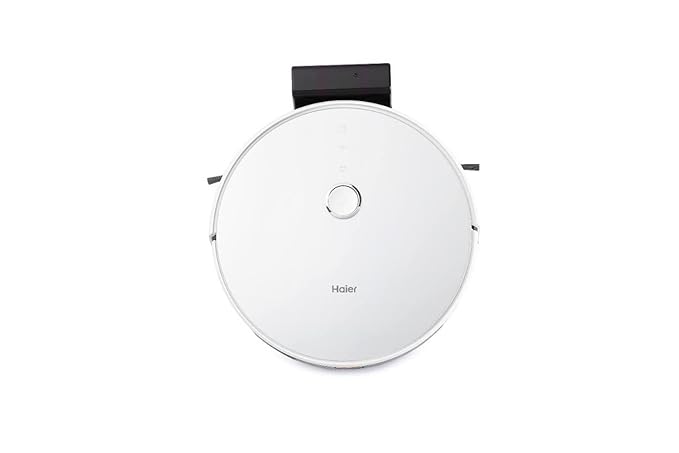 Haier Robot Vacuum Cleaner with Wet Mopping, 2-in-1 with App & Voice Control, Auto Recharge, Strong 2200 PA Suction, and Long Life 2600 Battery, 1.6 Hours, Silver