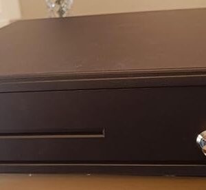 Wepsol Hooks Skoria 405E Cash Drawer, Black, Alloy Steel, Key Lock, 3 Key Positions, 6 Note & 4 Coin Compartment, 410 W X 300 L X 100 H mm, 5E+2 grams, 1 Yr. Warranty