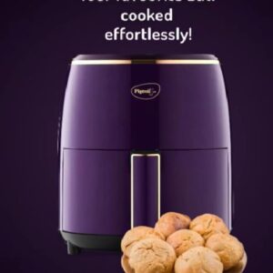 Pigeon Healthifry Plus Digital Air Fryer, 360° High Speed Air Circulation Technology 1400 W with Non-Stick 4.2 L Basket - Purple